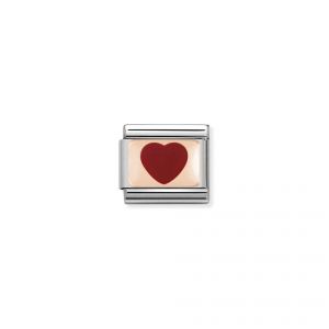 NOMINATION Composable Classic PLATES in stainless steel with 9K rose gold and enamel Red Heart 430201_14