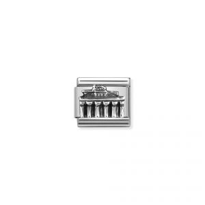 NOMINATION Composable Classic MONUMENTS RELIEF steel and silver 925 Brandenburg Gate