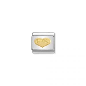 NOMINATION Composable Classic SYMBOLS and steel and 18k gold Heart Bride
