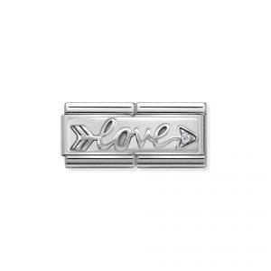 NOMINATION Composable DOUBLE Classic SYMBOLS steel Cub zircon and silver 925 Arrow Love