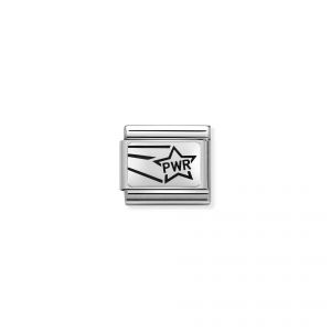 NOMINATION Composable Classic OXYDISED PLATES 2 in steel and 925 silver (19_PWR Star (Girl Power))