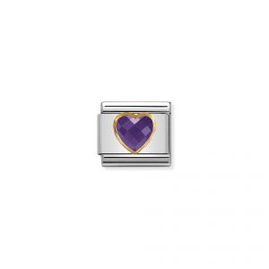 Nomination Composable Classic Multifaceted violet heart link charm - 030610_001