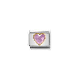Nomination Composable Classic Multifaceted pink heart link charm - 030610_003
