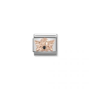 NOMINATION Composable Classic Symbols in stainless steel with 9K rose gold and CZ Guardian Angel 430302_18