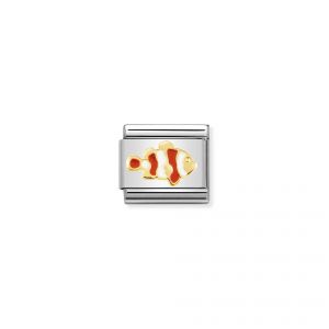 NOMINATION Composable Classic SYMBOLS steel. enamel and gold 750 Clownfish