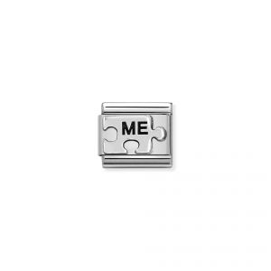 NOMINATION Composable Classic OXIDIZED SYMBOLS in st.steel and sterling silver (41_ME Puzzle (You Me))