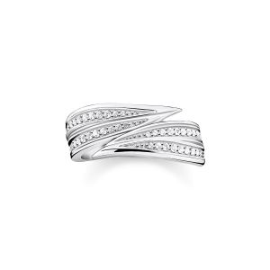 Thomas Sabo Silver and Zirconia Leaves Ring 
TR2283-051-14