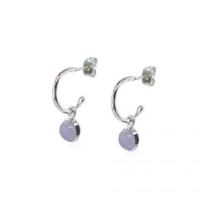 Sarah Alexander Starling Blue Lace Agate Mini Hoop Earrings