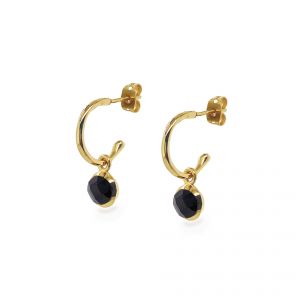 Sarah Alexander Dark Horse Black Onyx Mini Hoop Earrings