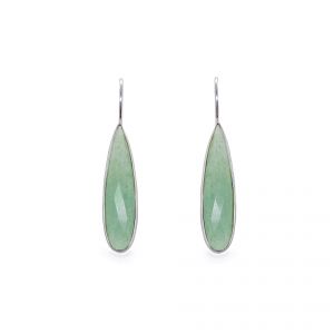 Sarah Alexander Silver Willow Green Aventurine Drop Earrings