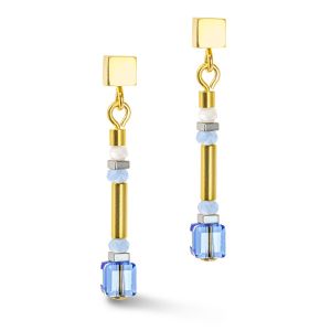 Coeur De Lion Cube Story Minimalistic Sparkling Earrings - Multicolour Pastel - 5027211522