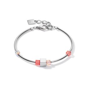 Coeur De Lion GeoCUBE Bracelet - Haematite and Silver Red Crystals 5043300300