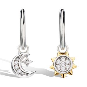 Kit Heath Revival Céleste Sun & Crescent Moon Hoop Earrings