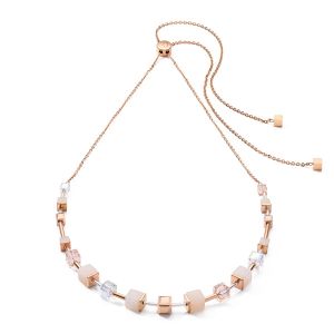 Coeur De Lion GeoCUBE Chain Necklace - Pink Aventurine Rose Gold Peach 5074100235