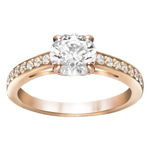 Swarovski Attract Round Ring, White, Rose Gold Plating 5184217, 5184204, 5184208