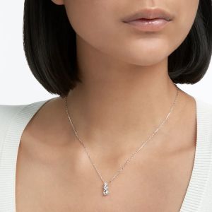 Swarovski Attract Trilogy Round Pendant, White, Rhodium Plating 5414970