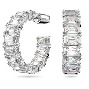 Swarovski Millenia Octagon Hoop Earrings - White with Rhodium Plating 5612673