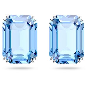 Swarovski Millenia Octagon Crystal Stud Earrings - Blue with Rhodium Plating 5614935