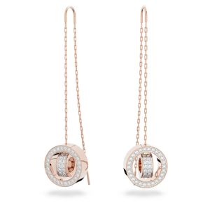 Swarovski Hollow Chain Drop Earrings - White with Rose Gold Tone Plating 5349340
