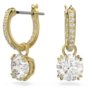 Swarovski Constella Drop Earrings - White with Gold Plating
