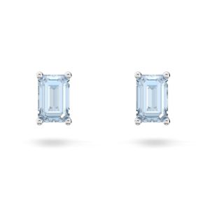 Swarovski Stilla Earrings Cushion Cut Blue Rhodium Plated 5639134