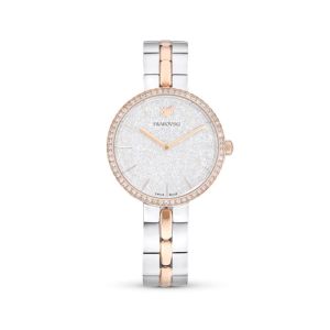 Swarovski Cosmopolitan Watch Metal Bracelet White Rose Gold Tone Finish