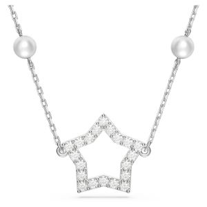 Swarovski Stella Necklace Crystal Pearl - White with Rhodium Plating 5645379