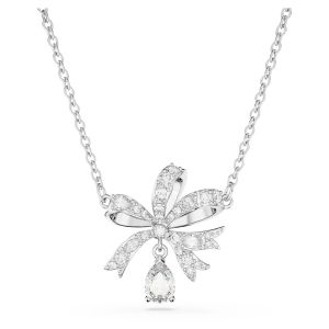 Swarovski Volta Small Bow Necklace - White with Rhodium Plating 5647583