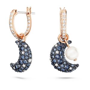 Swarovski Luna Moon Drop Earrings - Multicoloured with Rose Gold Tone Plating 5671569