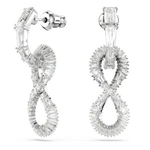 Swarovski Hyperbola Infinity Drop Earrings - White with Rhodium Plating 5679793