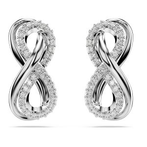 Swarovski Hyperbola Infinity Stud Earrings - White with Rhodium Plating 5687269