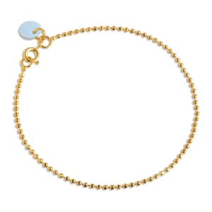 Enamel Copenhagen Ball Chain Icy Blue Gold Bracelet