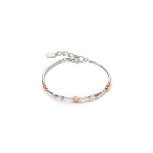Coeur De Lion Brilliant Square Layer Pearl Bracelet - Silver Rose Gold - 6009301723