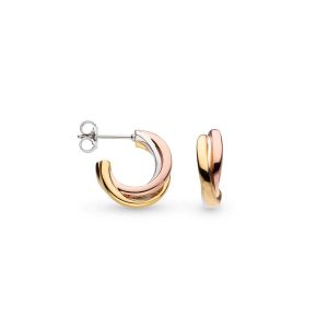 Kit Heath Bevel Trilogy Gold and Rose Gold Hoop Earrings 6166GRG
