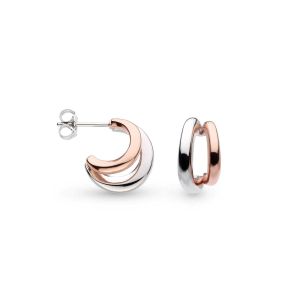 Kit Heath Bevel Cirque Link Blush Twin Hoop Earrings - 61886RRP