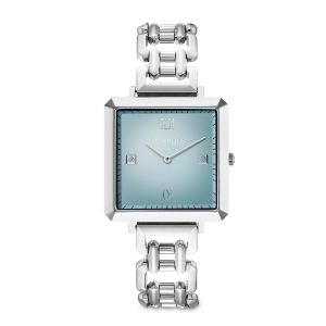 Coeur De Lion Watch - Iconic Cube Ocean Cyan Statement Silver