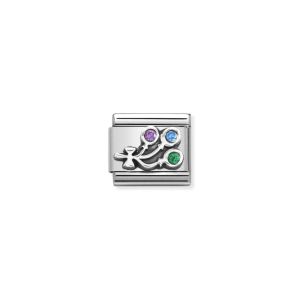 Nomination Classic Silver Oxidised Coloured Zirconia Balloons Charm