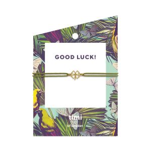 Timi Clover Stretch Bracelet Gold Olive - Good Luck 84180378