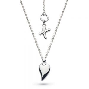 Kit Heath Desire Kiss Rhodium Plate Mini Heart Necklace 90BJ028 