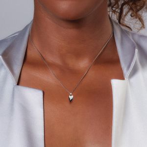 Kit Heath Desire Kiss Rhodium Plate Mini Heart Necklace 90BJ028 