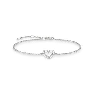 Thomas Sabo White Zirconia Open Heart Silver Bracelet A1553-051-14