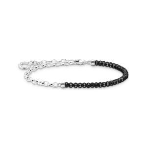 Thomas Sabo Asymmetric Silver and Small Black Onyx Charm Bracelet A2100-130-11