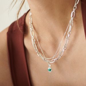 Daisy Silver Amazonite Pendant Necklace HN3003_SLV
