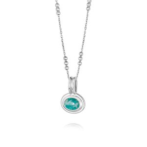 Daisy Silver Amazonite Pendant Necklace HN3003_SLV