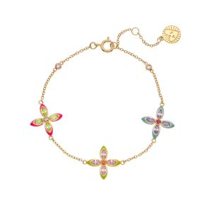 Amelia Scott Lucky Clover Bracelet in Sherbert and Gold AS22TRB18