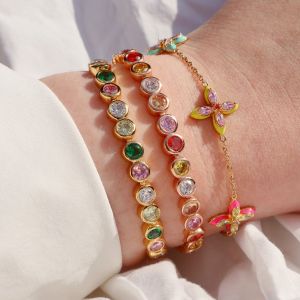 Amelia Scott Lucky Clover Bracelet in Sherbert and Gold AS22TRB18