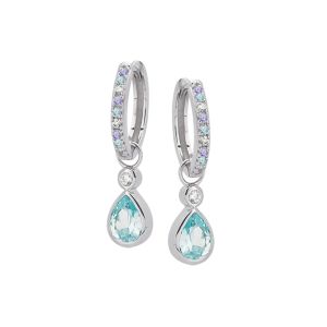 Amelia Scott Sofia Teardrop Hoop Earrings in Aquamarine Lilac and Silver AS22TRE43
