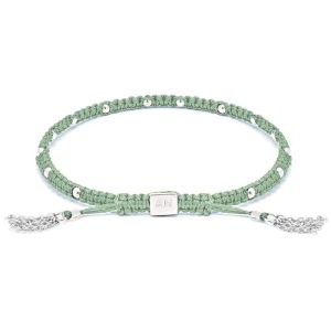 Annie Haak Amigo Silver Bracelet - Sage Green