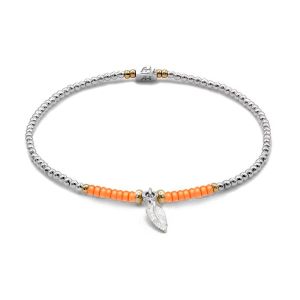Annie Haak Maisie Mixed Metal Feather Neon Bracelet - Orange