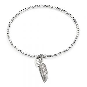 Annie Haak Santeenie Silver Charm Bracelet - Feather